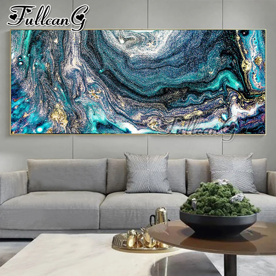 

FULLCANG large size 5d diy diamond painting abstract watercolor landscape full mosaic square round embroidery needlework FC2354