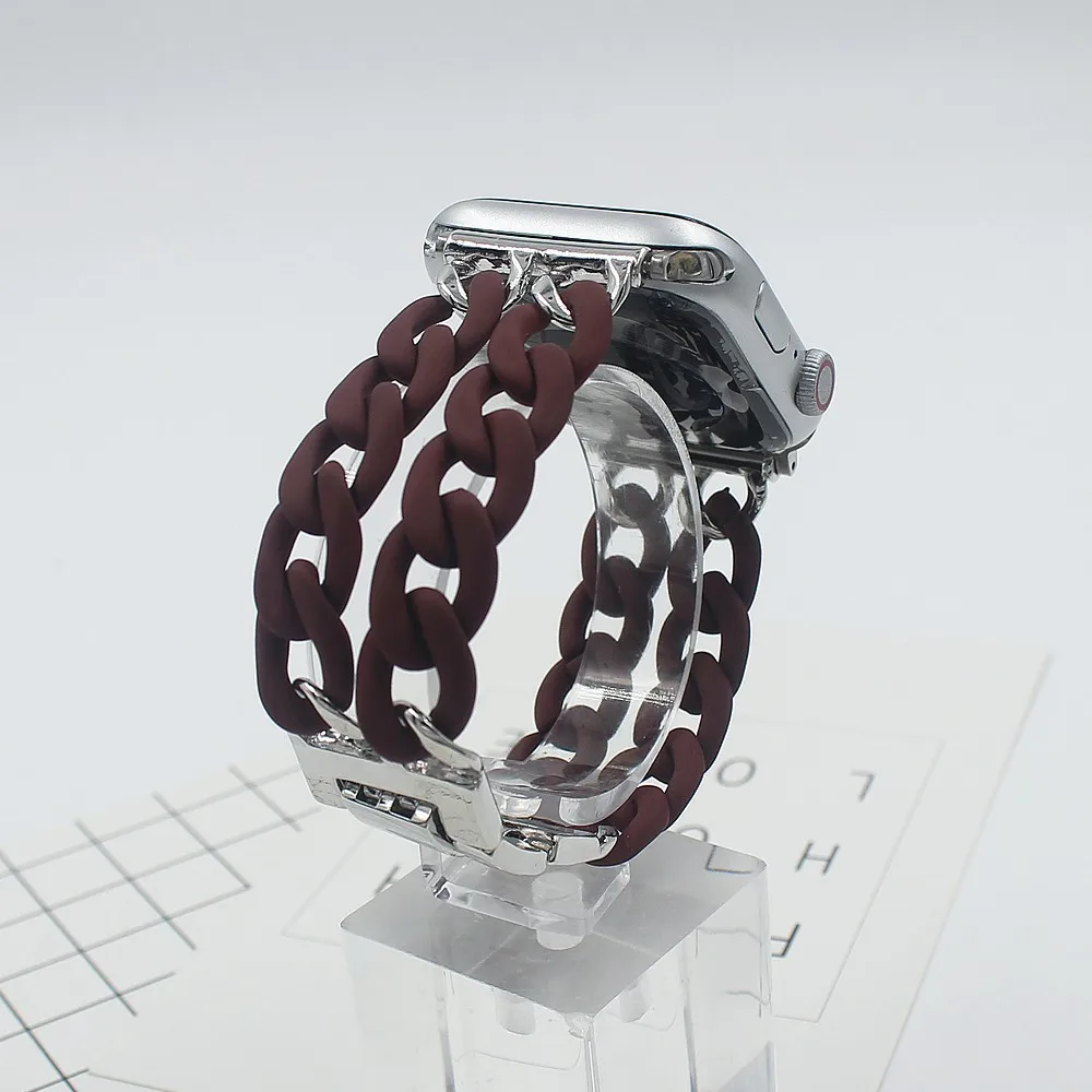 Resin Spliced Metal Strap For smart watch8/7/6/5/4/3/2/1 For apple watch Band 44/ 40/ 42/38mm correa apple watch watchband A97