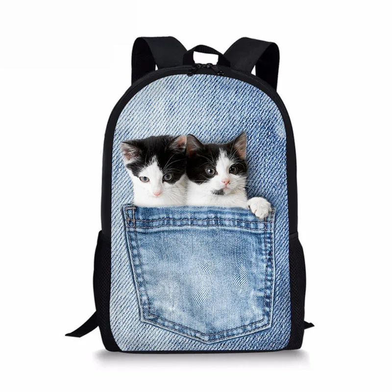 Children Backpacks 2025 Cartoon Cats Dogs Print Kids School Book Bags Kawaii Animal Fashion Schoolbag Boys Girls Travel Backpack