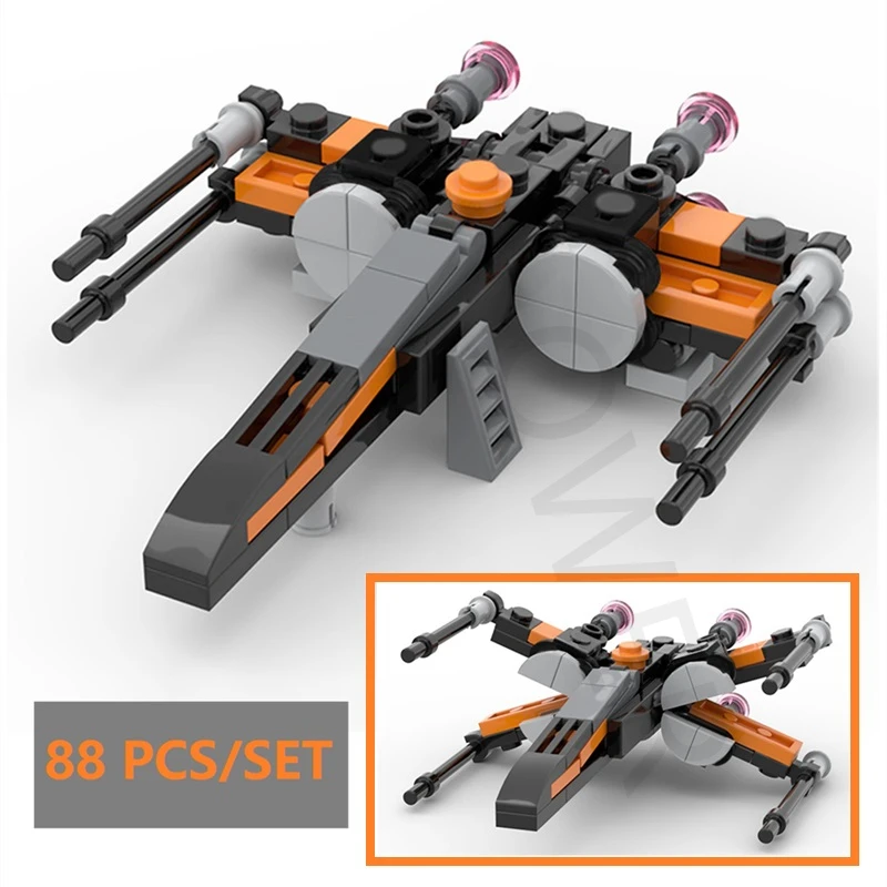 Buildmoc MOC-34123 Movie Bricks T-70 X-Wing(1:125 Scale) Fighter Battleship Spaceship Building Blocks Birthday Toys Gift For Kid