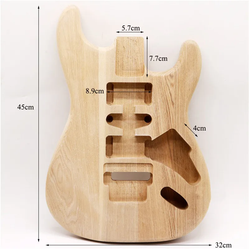 A Ash Wood S-Shaped DIY Refitted Electric Guitar Body   Semi-Finished Products Musical Instrument Accessories