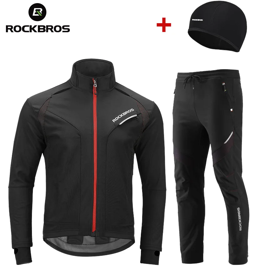 ROCKBROS zimowy kombinezon rowerowy termiczne ciepłe kurtki rowerowe zestawy spodni kobiety mężczyźni odporny na deszcz wiatroszczelny zestaw sportowy na rowerze na świeżym powietrzu