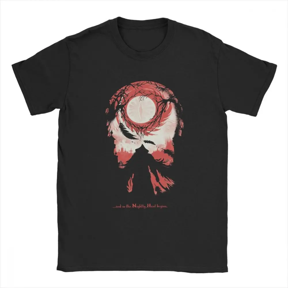 And So The Nightly Hunt Begins Dark Souls Men T Shirt Praise The Sun Bloodborne Game Vintage Tees Short Sleeve T-Shirts Cotton