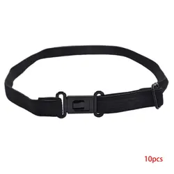 Lazo ajustable para hombre y mujer, accesorios para manualidades, cinturón de poliéster con Clip, lazo negro, bandas extensoras de correa elástica, 10 unids/set por juego