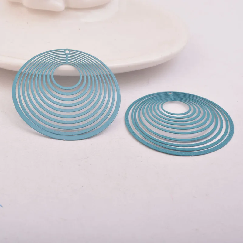 30 Stück AB1835 44mm Filigrane Große Runde Anhänger für Ohrringe, DIY-Schmuck, Halsketten – Detail 8