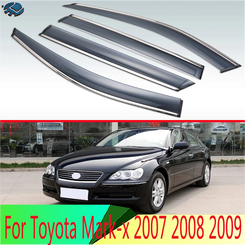 

For Toyota Mark-x 2007 2008 2009 Plastic Exterior Visor Vent Shades Window Sun Rain Guard Deflector 4pcs