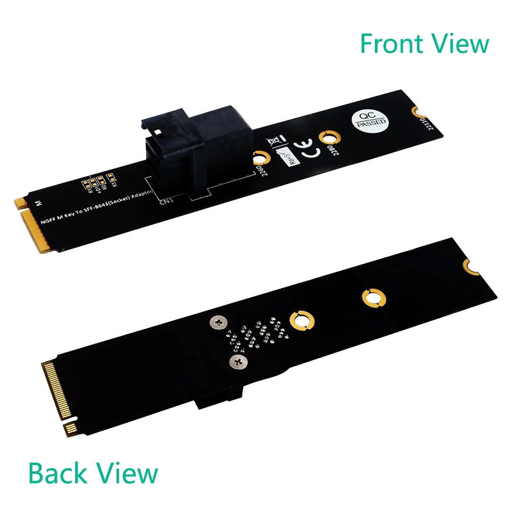 M.2 Module with Mini-SAS HD (SFF-8643) 36-Pin Connector for U.2 (SFF-8639) NVMe SSD (Upward miniSAS) - Support Intel