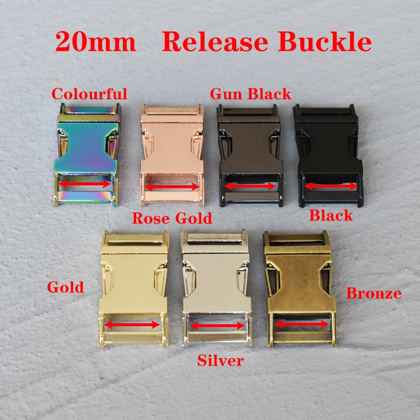 1 Pcs 15mm/20mm/25mm/30mm DIY Accessories Backpack Buckles Dog Collar Webbing Quick Release Metal Buckle Safety Clasp Bracelet