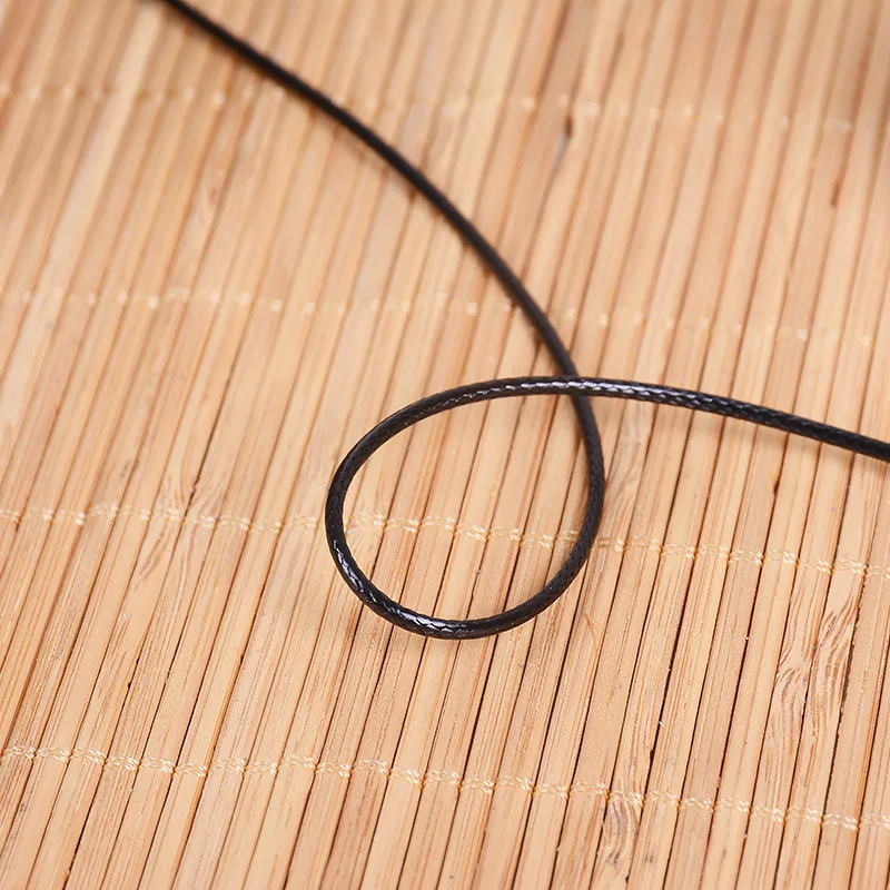 0.5/0.8/1/1.5/2mm Black Waxed Polyester Cotton Cord Waxed Thread Cord String Strap Necklace Rope For Handmade Jewelry Making