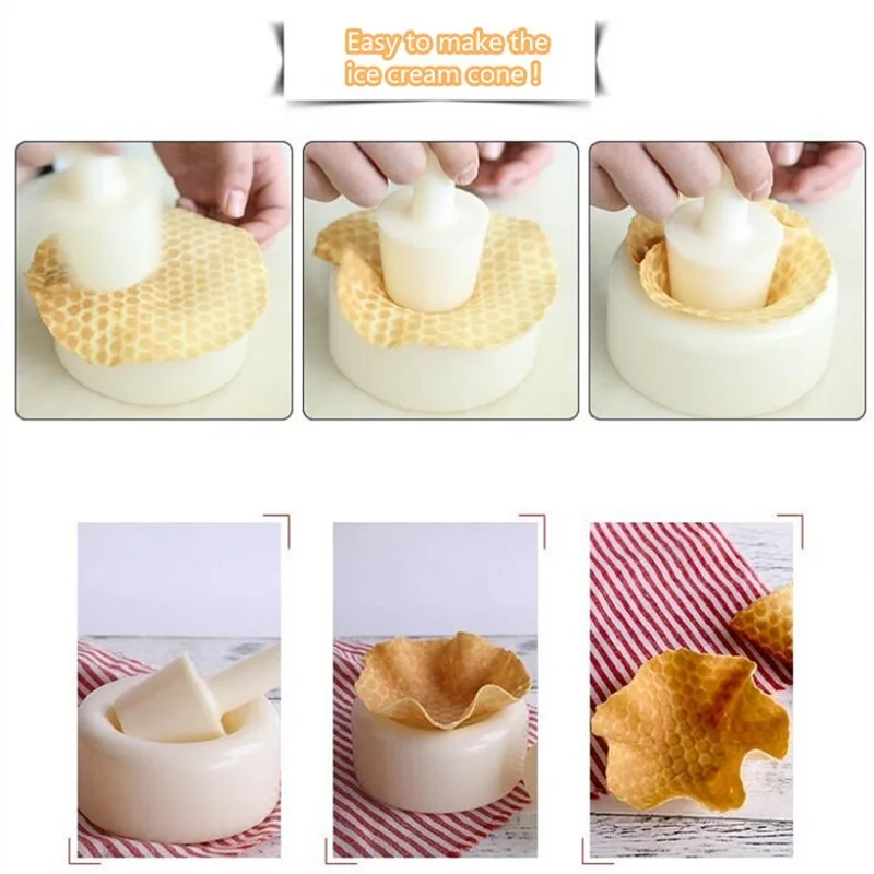 Commercial Crispy Waffle Cone Mold Flower Basket Shape Ice Cream Bowl Forming Tool For Ice Cream Waffle Cup Model Egg Roll Mould