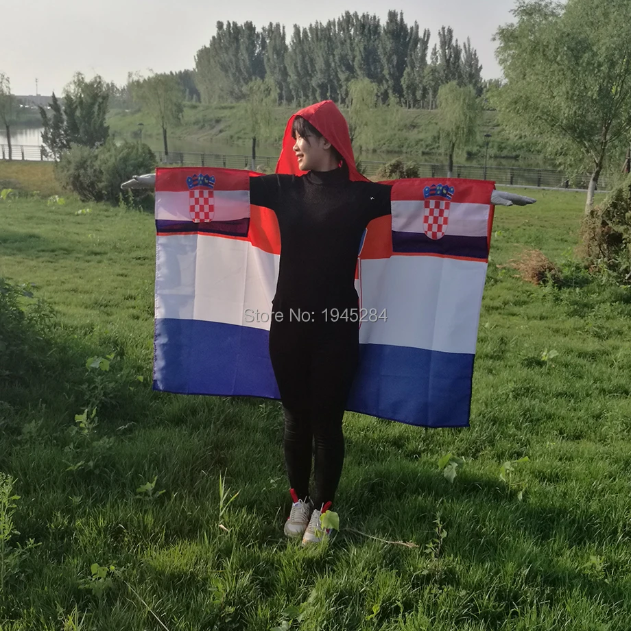 Croatia Flag Cape Body Flag Banner 3x5ft Polyester World Country Flag Cape Sports Fans Body Flag