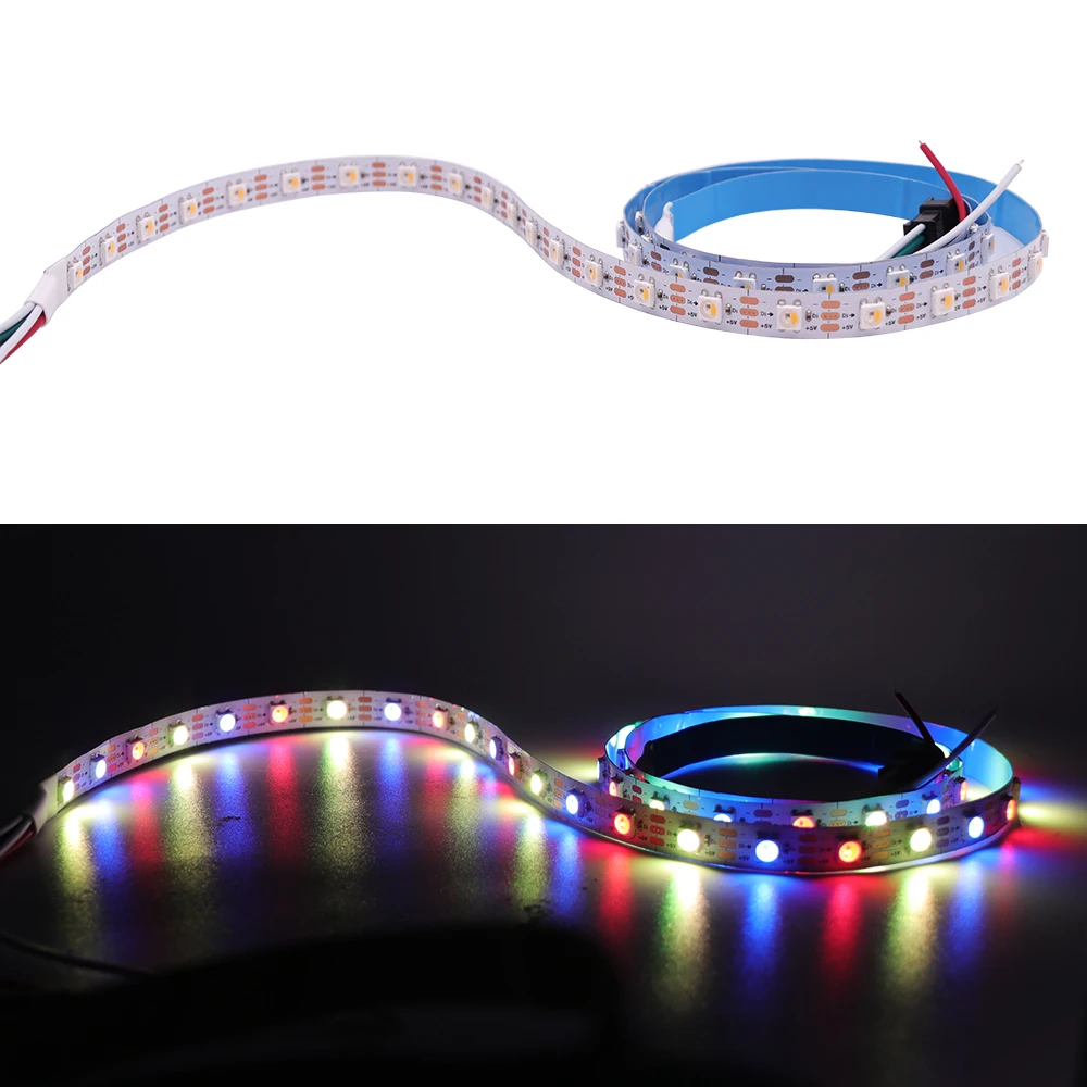 1m 2m 5m adresowalny DC5V jak WS2812B 5V SK6812 dioda Led RGBW pasek światła WWA 4 kolor w 1 Led wodoodporny 30/60/96/144 leds/m