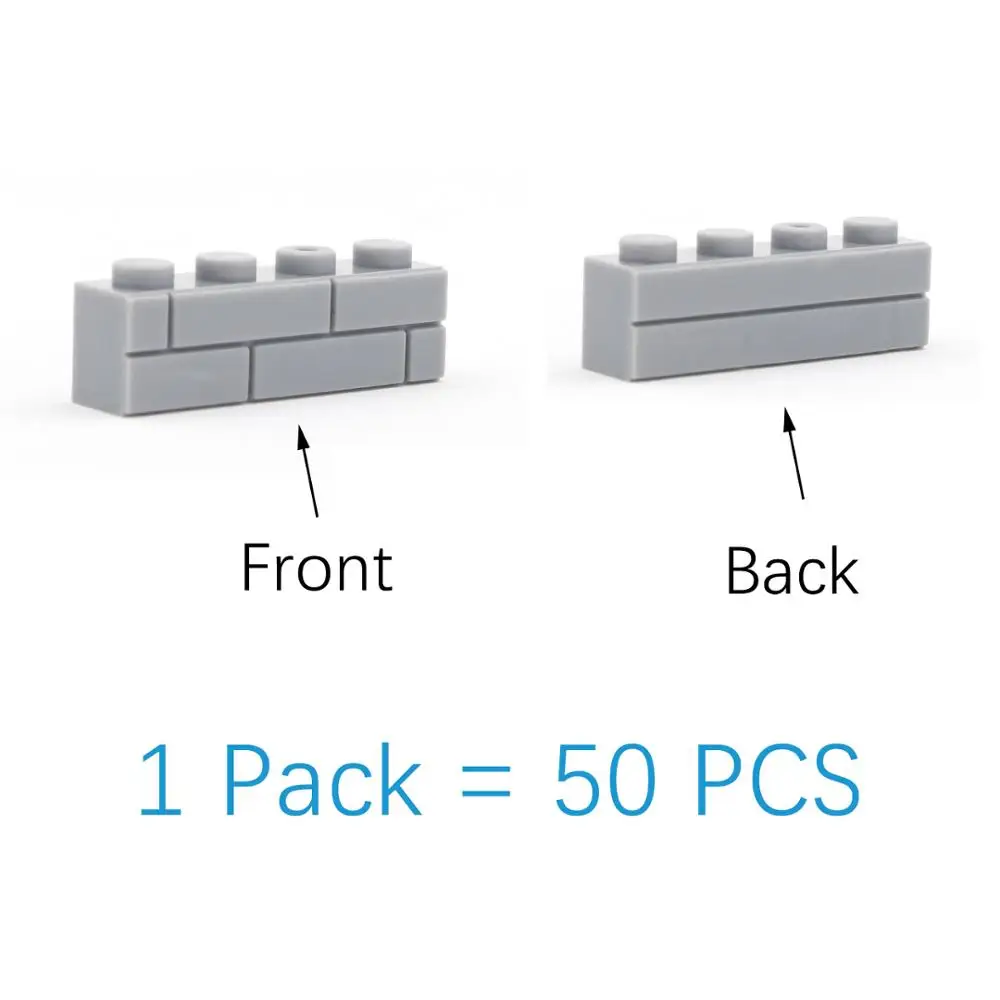50PCS lot DIY Building Blocks Thick wall Bricks 1x4 Dots Educational Creative Size Compatible With brands Toys for Children