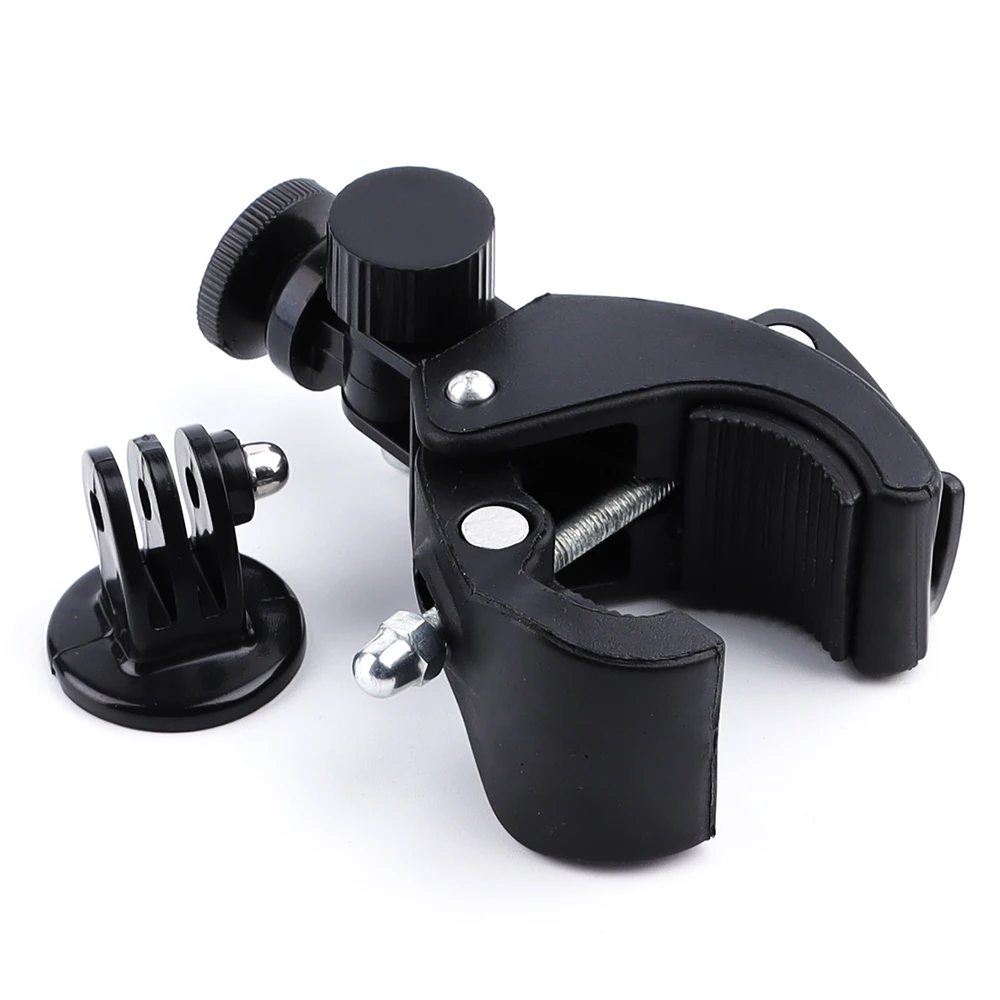 Bike Bicycle Motorcycle Handlebar Handle Clamp Bar Camera Mount Tripod Adapter For Gopro Hero 1 2 3 3+ 4 5 6 7 8 9 10 Black