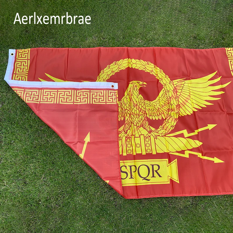 Aerxemrbrae flag150x90cm spqrromanエンパイアセントアリーズアーエンティオブロメフラッグデコレーションバナーホーム用