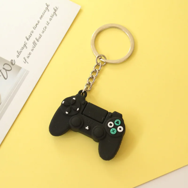 Personalized soft game handle couple key chain gift three-dimensional game machine handle doll keychain pendant