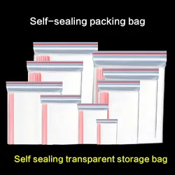 Petit sac en plastique à fermeture éclair, poche auto-scellante, fermeture ganglions, stockage transparent, sac d'emballage épais pour la conservation de la fraîcheur