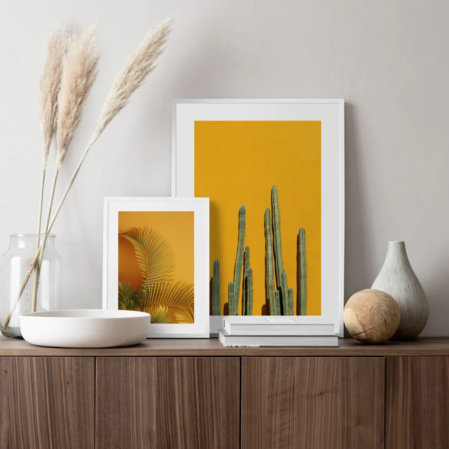 Cactus Palm Leaf Wall Art Paper Canvas Painting Plant Nordic Posters And Prints Modern Wall Pictures For Living Room Home Decor