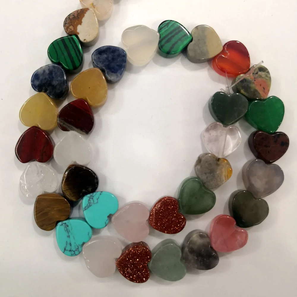 Fashion charm Heart mixed natural stone beads for jewelry making 10MM  72pcs/lot Necklace Earring accessories wholesale