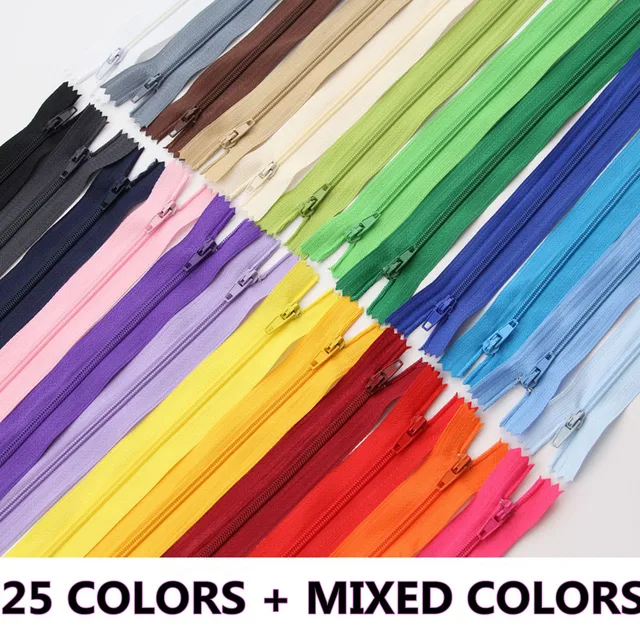 10 sztuk nylonowy zamek błyskawiczny 4 "-24" (10 cm-60 cm) dla rzemiosła krawieckiego, szycie ubrań zamek błyskawiczny (20 kolorów) akcesoria do szycia