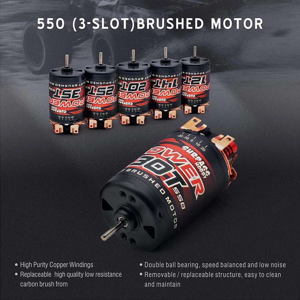 SURPASS HOBBY 5-Slot 3-Solt 540/550 Brushed Motor 12T 16T 21T 27T 35T 45T for HSP HPI Wltoys Kyosho TRAXXAS Brushed 1/10 RC Car