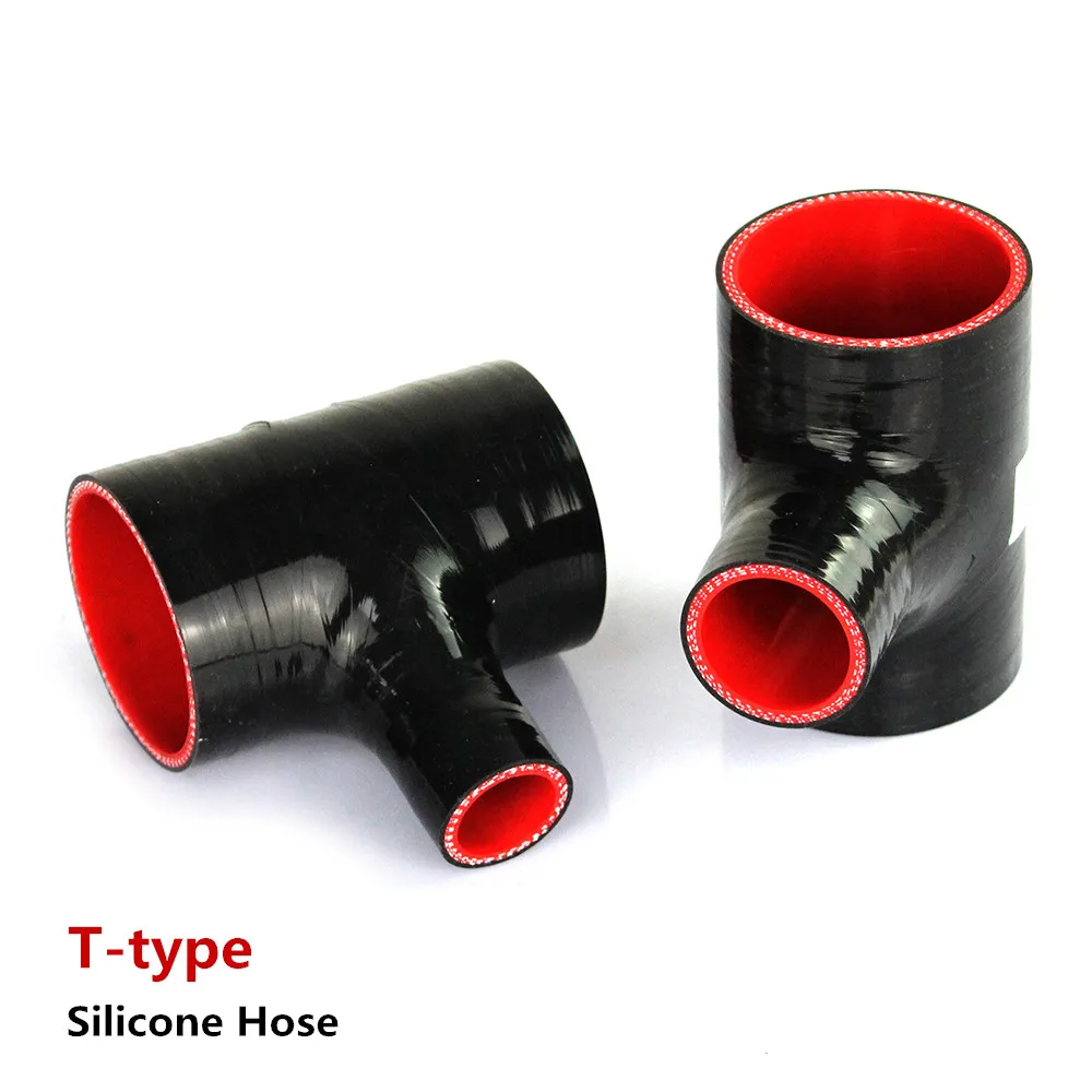 

T Shape Silicone Tube 51 57 63mm for 25 34mm Turbo Blow Off BOV T Piece Rubber Joiner 3-way Tube for Intercooler Turbo Kit