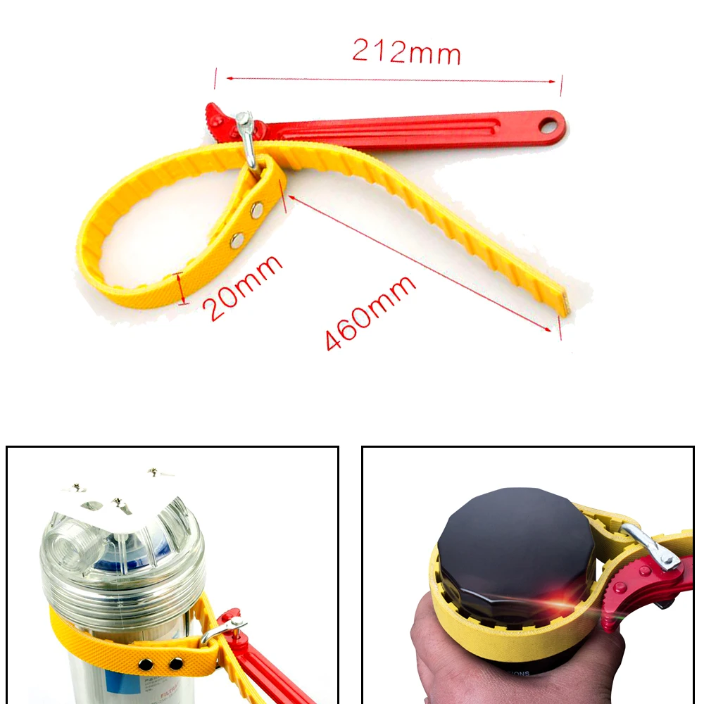 Multi-Purpose Adjustable Belt Wrench Oil Filter Puller Strap Spanner Chain Oil Filter Disassembly Tool Oil Filter Wrench