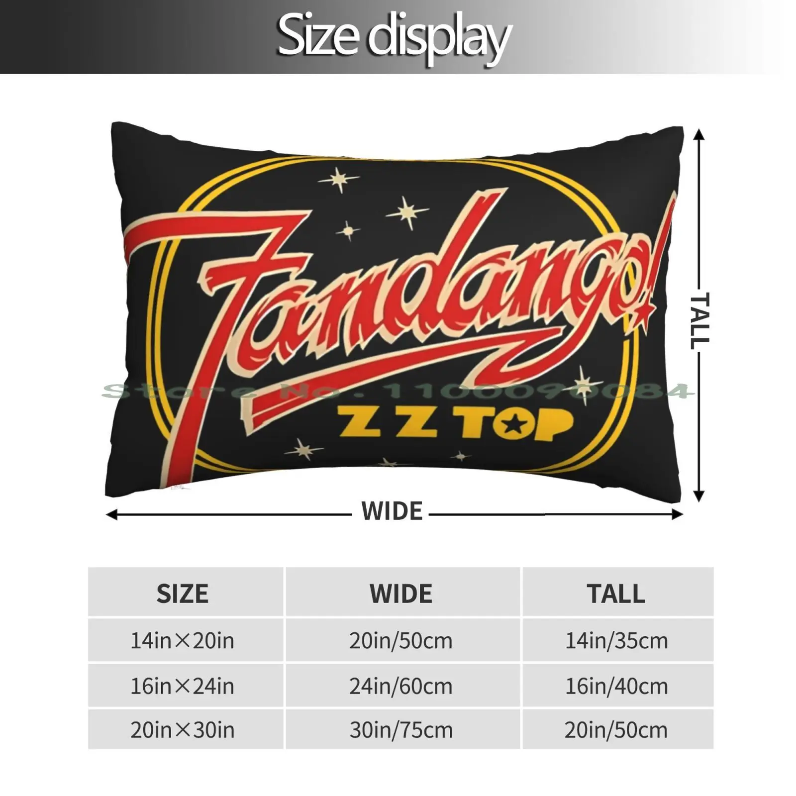 Zz Fandango Pillow Case 20x30 50*75 Sofa Bedroom Top Fandango Zz Legendary Music Band Group Logo Famous Old Long Rectangle