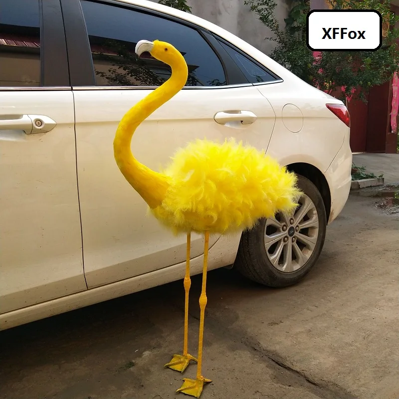 big real life Flamingo model foam&feather simulation yellow Flamingo gift about 110cm xf2478