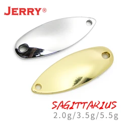 Jerry 50pcs 2g 3.5g 5.5g Hard Bait Unpainted Blank Brass Lake Area Trout Spoons Blinkers Baubles Spinner Bait Pesca