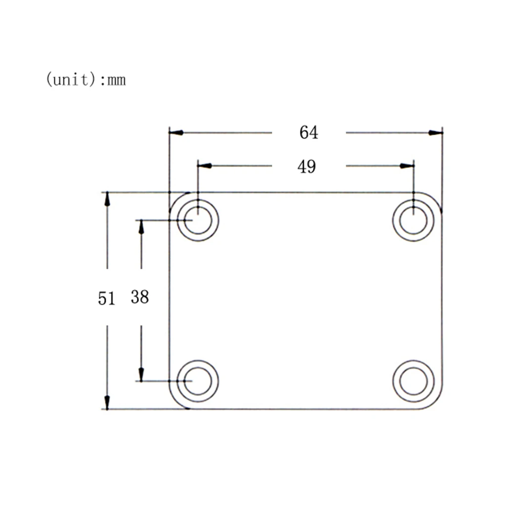 Electric Bass Guitar Neck Plate Neck Joint Plate with Screws - Copper Red