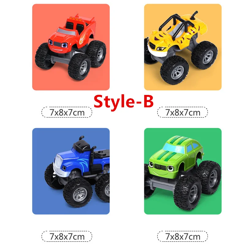 Monsters Machines Alloy Car Toys Russian Classic Blaze Model Vehicles Truck Racer Cartoon Figure Game for Kids Birthday Gifts