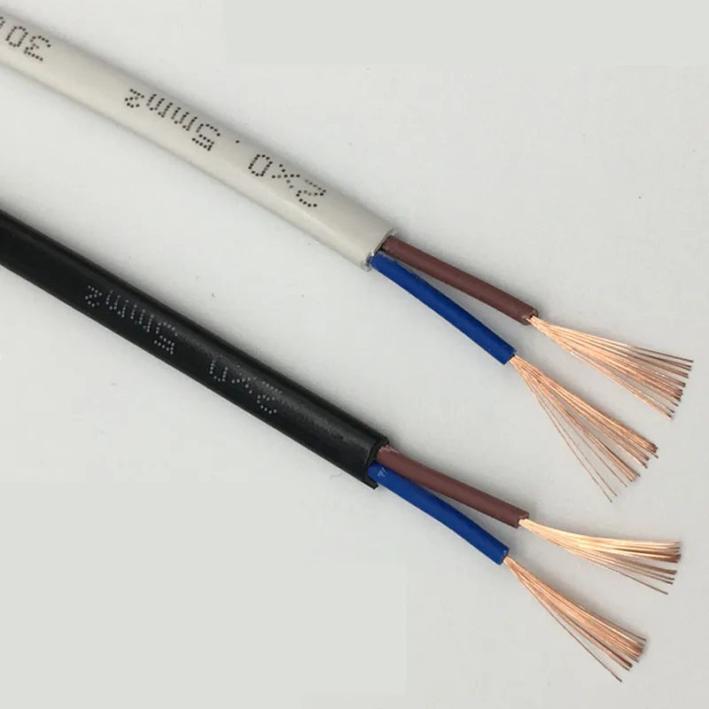 5meters 18AWG flat parallel cable wire 2C 17/15/13/11AWG 0.75/1/1.5mm² pure copper core power cord PVC soft sheath control cable