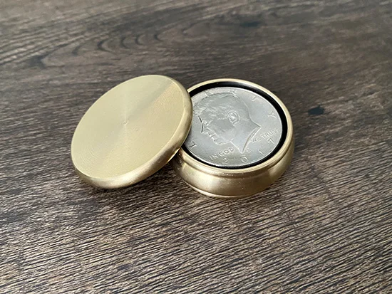 Buddha Boston Box 2.0 + Half Dollar Shell Magic Tricks Close Up Illusions Gimmick Props Mentalism Coin Penetrate Vanish Magic