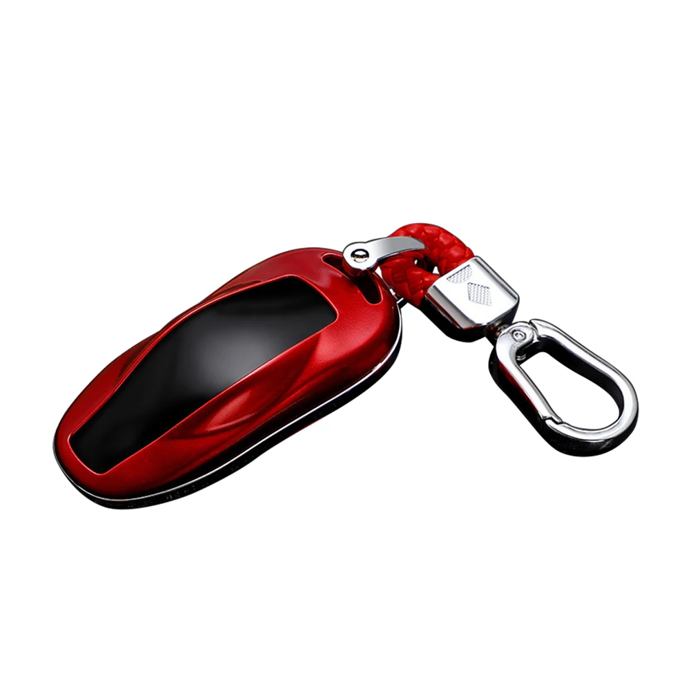 Koolstofvezel Stijl Auto Smart Key Fob Case Beschermhoes Accessoires Voor Tesla Model 3 2018-2019 Model S 2012-2019