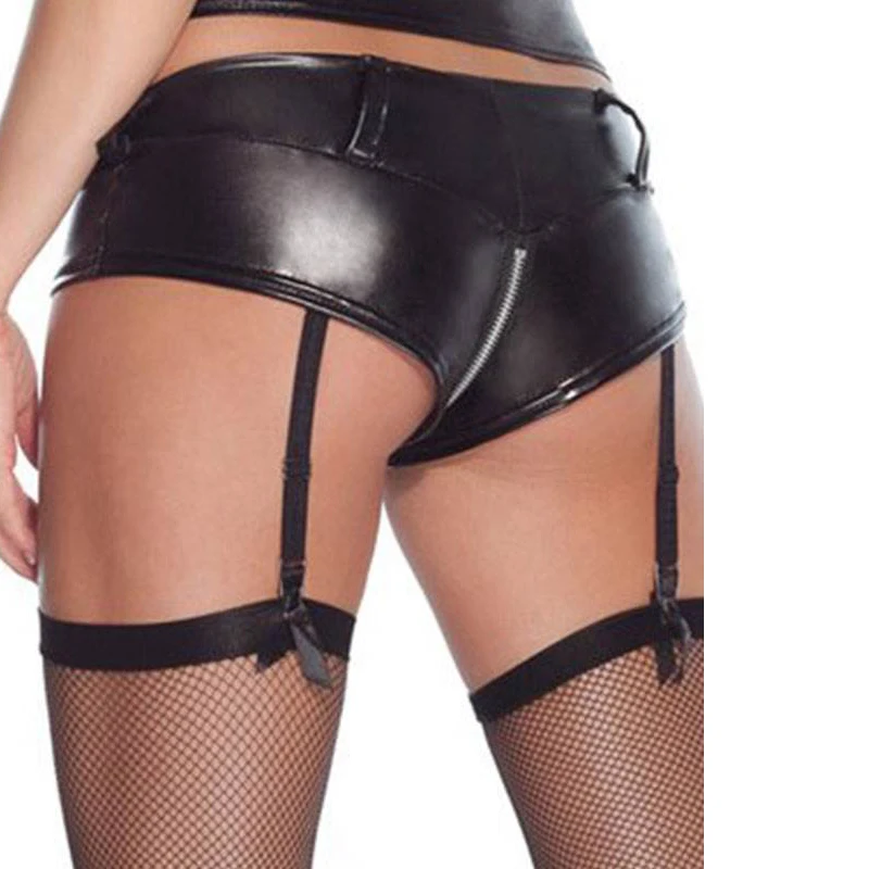 Plus Size 5XL Suspender Belt Set for Women Zipper Faux Leather Sexy Garter Belt Black Low Waist Porte Jartelles Sexy Underwear