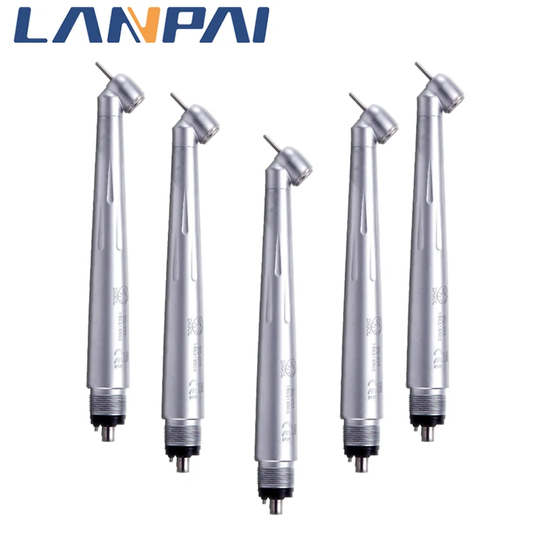 Lanpai Dental High Speed Handpiece 2/3/4 Hole Water Spray Standard Push Button With LED For Dentist Tool Stainless steel body