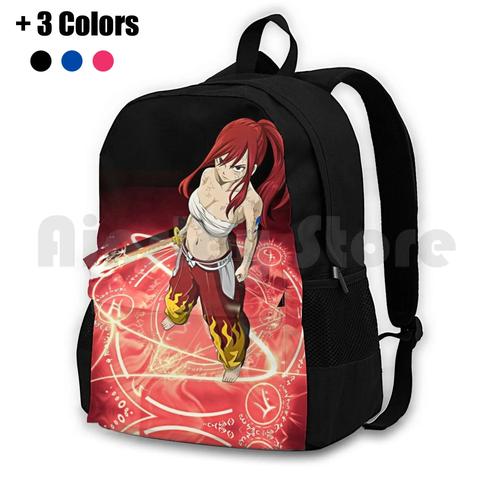 Erza Scarlet Outdoor Hiking Backpack Riding Climbing Sports Bag Hero Gray Man Anime Animation Manga Shonen