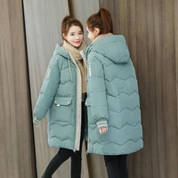 2026 Winter Women Jacket Coats Long Parkas Female Down Cotton Hooded Overcoat Thick Warm Jackets Windproof Casual Student Coat 2