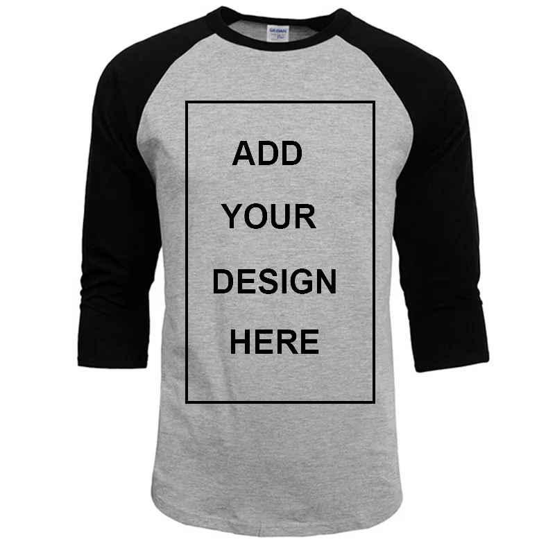 Customized T Shirt Men Design O-Neck T-shirt Men\'s Casual 100% Cotton 3/4 Sleeve Tshirt Hot Sale Raglan Jersey Shirt Man