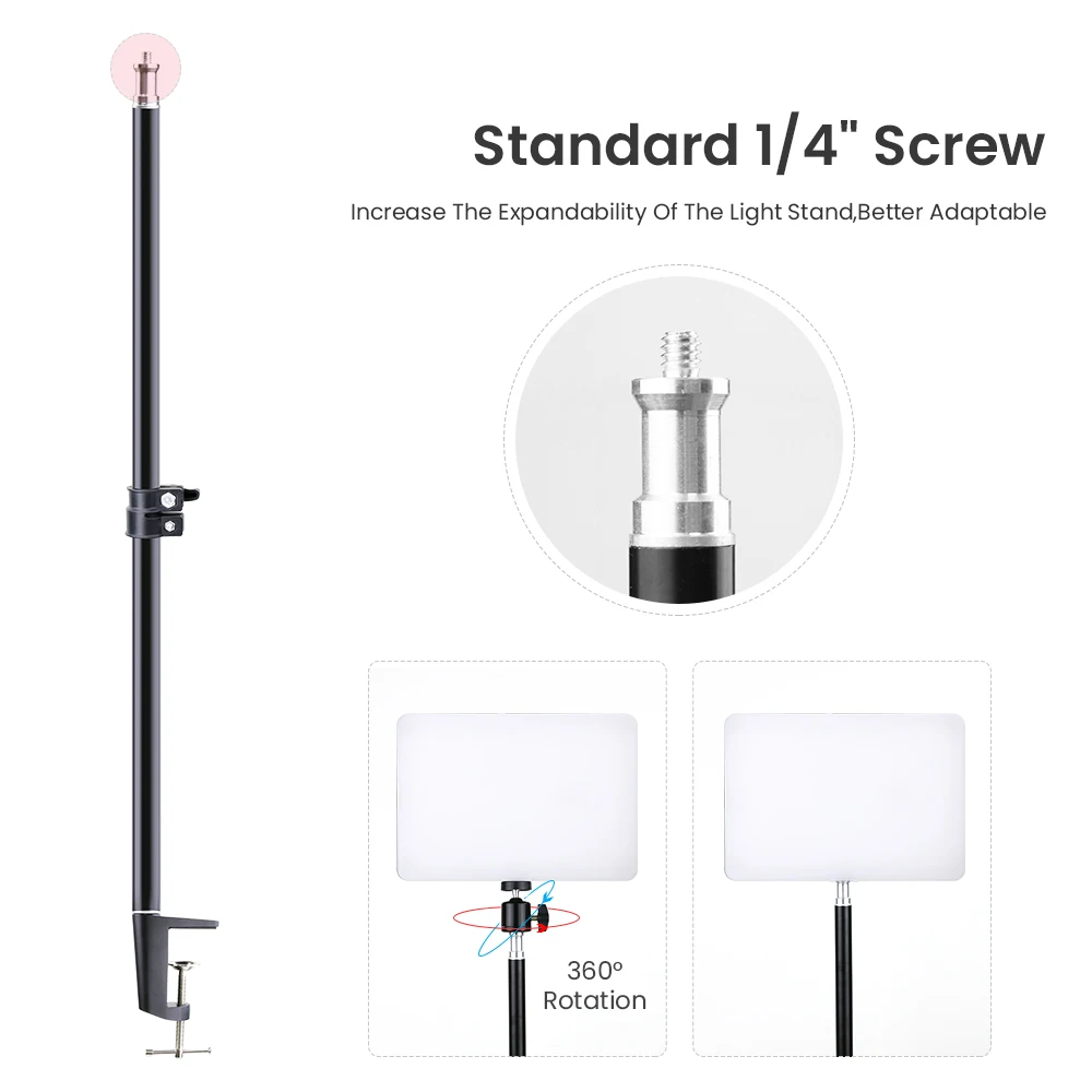LED Panel Light Dimmable Video Lamp With Stretchable Desktop Bracket Stand For Youtube Live Photography Lighting Fill Lights Kit
