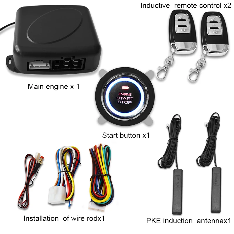 

Car Remote Control PKE Car Keyless Entry Engine Start Alarm System Push Button Remote Starter Stop Auto