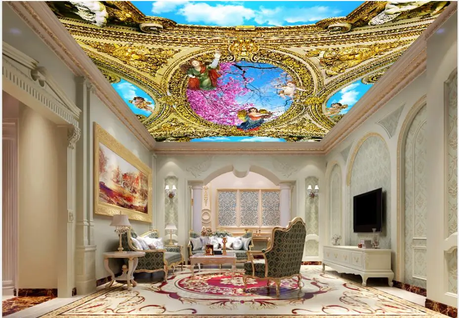 

Custom 3D Wall Murals Wallpaper For Living Room Bedroom 3D fairy and angel arrival European ceiling