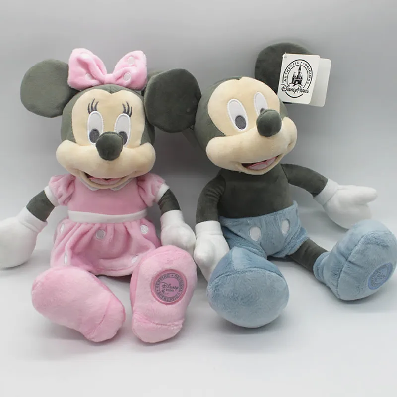 

35cm Disney Retro Mickey Mouse And Minnie Mouse Plush Toys Stuffed Soft Doll For Children Birthday Gift