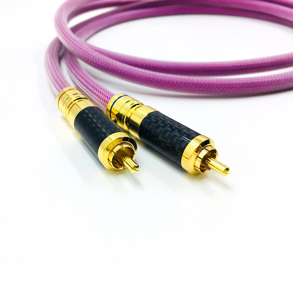 

One Pair HIFI 2RCA Male to 2RCA Male Cable RCA Reference Interconnect Audio Cable with Gold plated RCA PLUG
