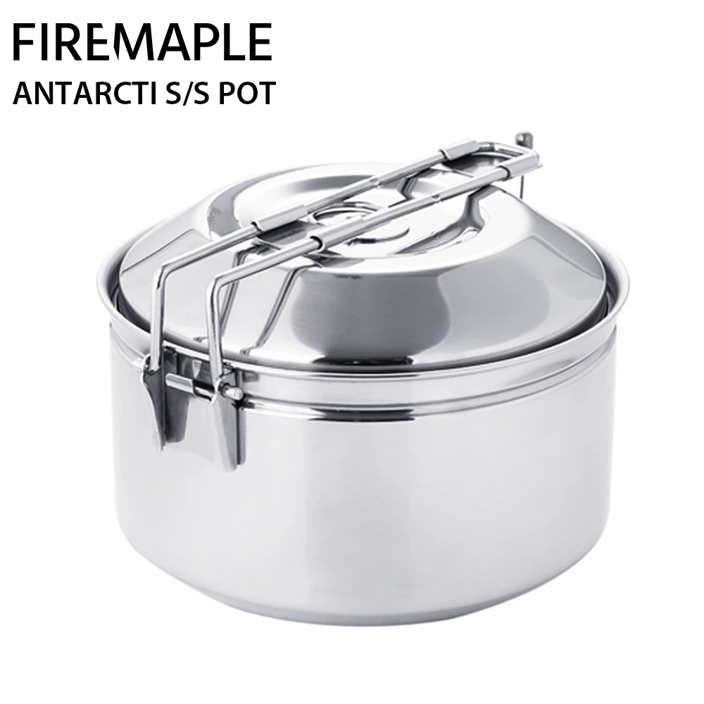 

Fire Maple Antarcti Stainless Steel Cooking Pot Outdoor Foldable Camping Cookware S304 1L 402g