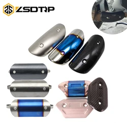 ZSDTRP Motorcycle Exhaust Stainless Protector Protector Heat Shield Cover Guard With Yoshimura SC Ak AR Sticker For Honda Yamaha