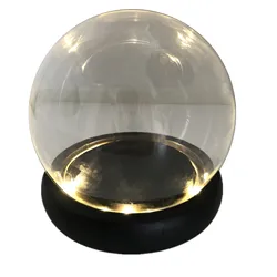 DIY Glass display dome cloche Decoration empty snow globe dome with wooden base Art collection cover for Anime figure