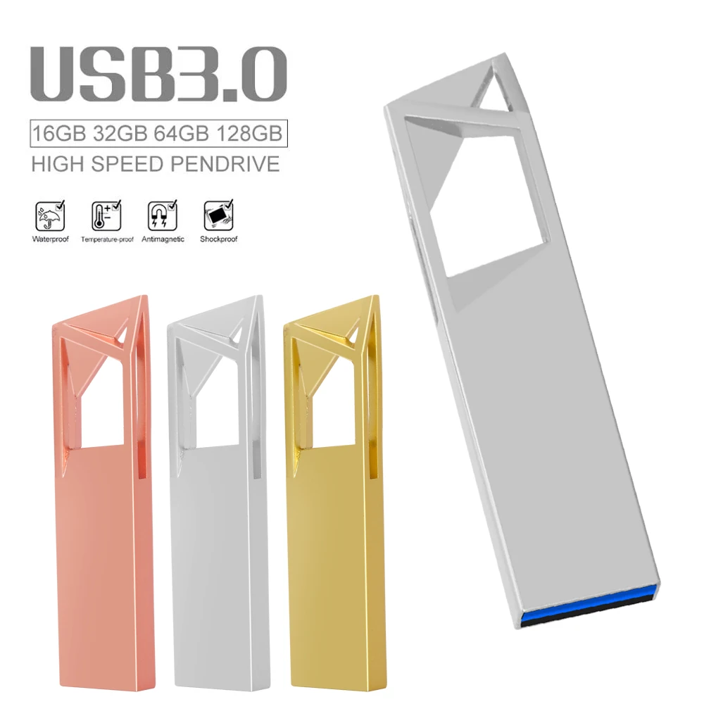 Wholesale metal pendrive 8GB 16GB 32GB 64GB 128GB usb 3.0 flash drives hight speed pen drive memoria usb U disk cle flash drive