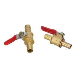 Water Flow Switch 8mm 10mm Garden Hose Barbed Ball Valve Inline Brass Universal Tap Straight Shutoff Ball Valve Garden Fittings